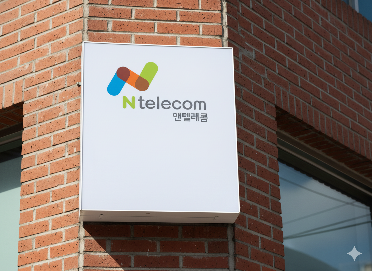 앤텔레콤 공식 대리점 이지텔 현판