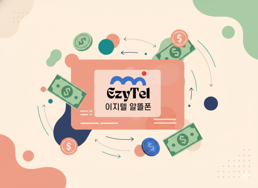 앤텔레콤 공식 대리점 이지텔 로고 꾸민 배경 이미지